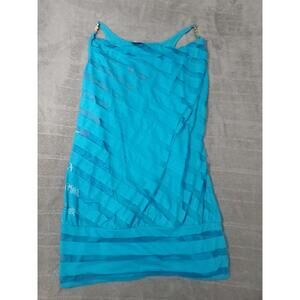 Vintage Rocawear Blue Striped Sheer Sleeveless Tank top with Chain Straps